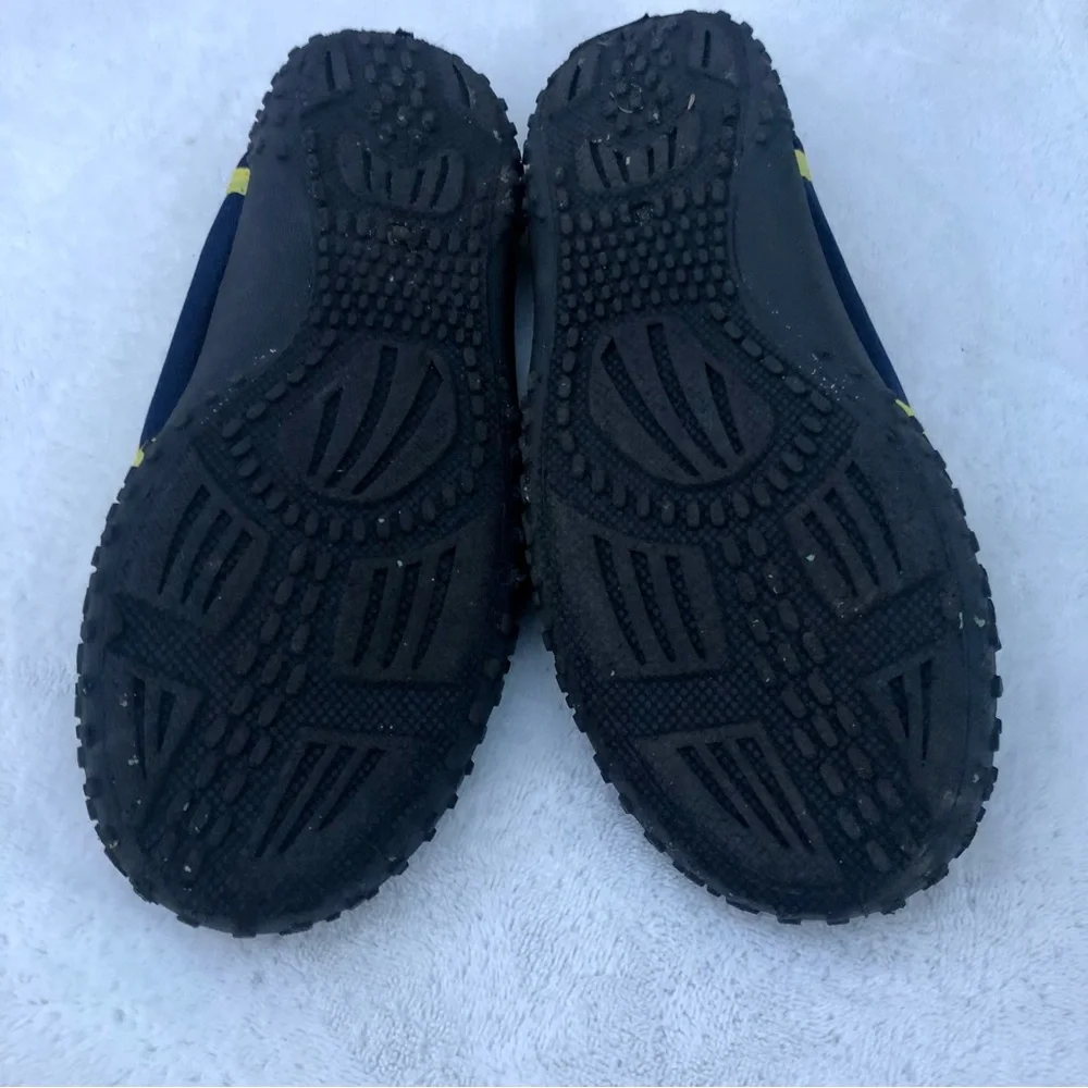 Norty Boys Water Shoes Blue & Yellow Slip On Size Kids 3 Beach Pool